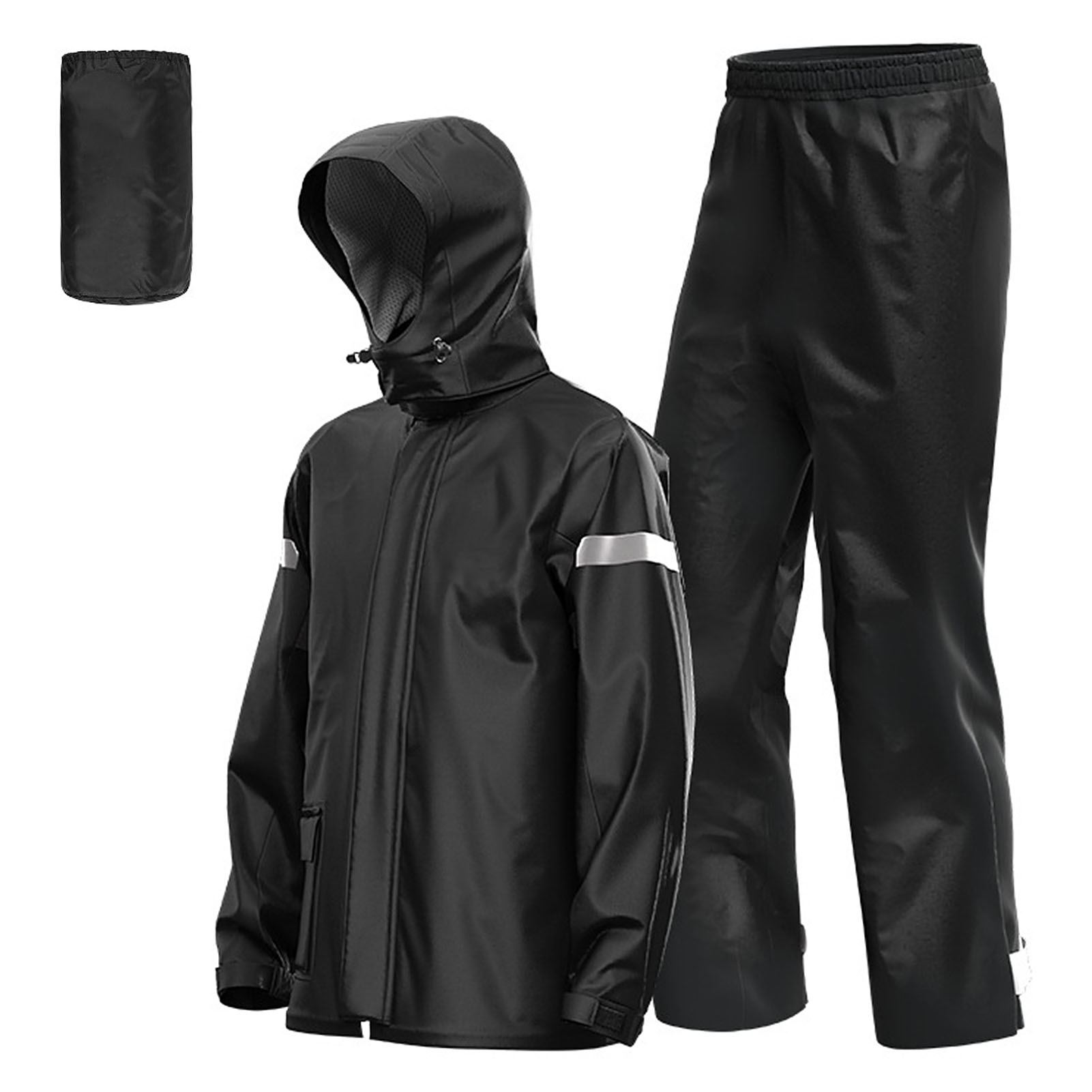 Cycling Gear In Rain - Men Motorcycle Rain Suit Outdoor Reflective