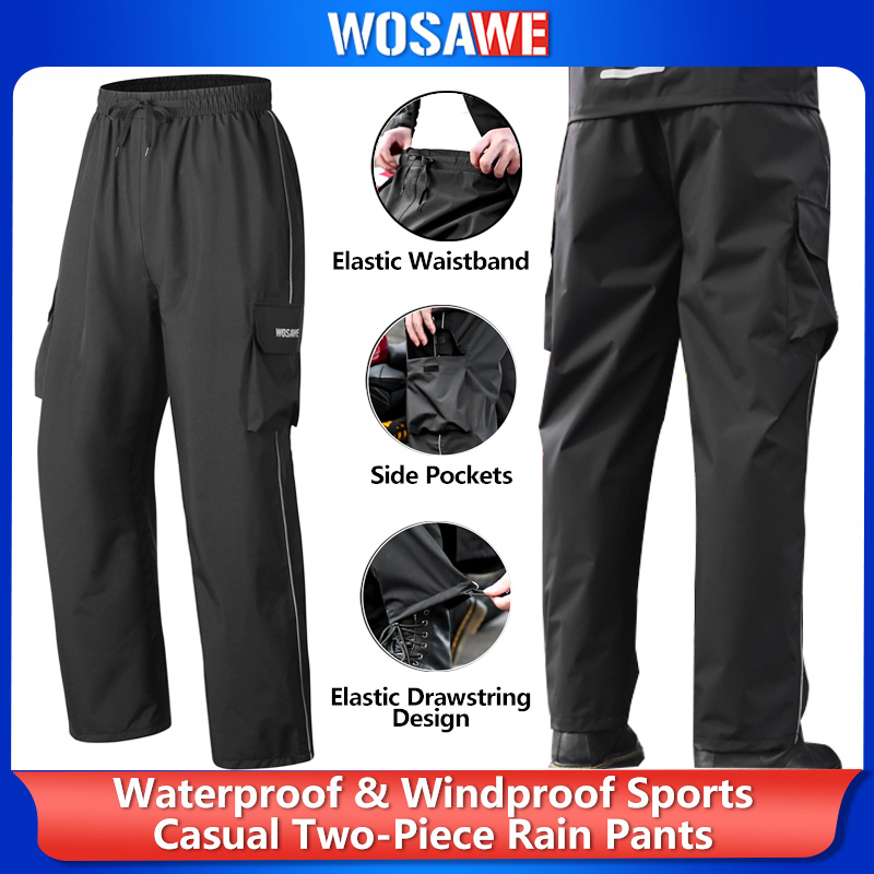 Cycling Shoe Covers - WOSAWE Hiking Rain Pants Outdoor Waterproof