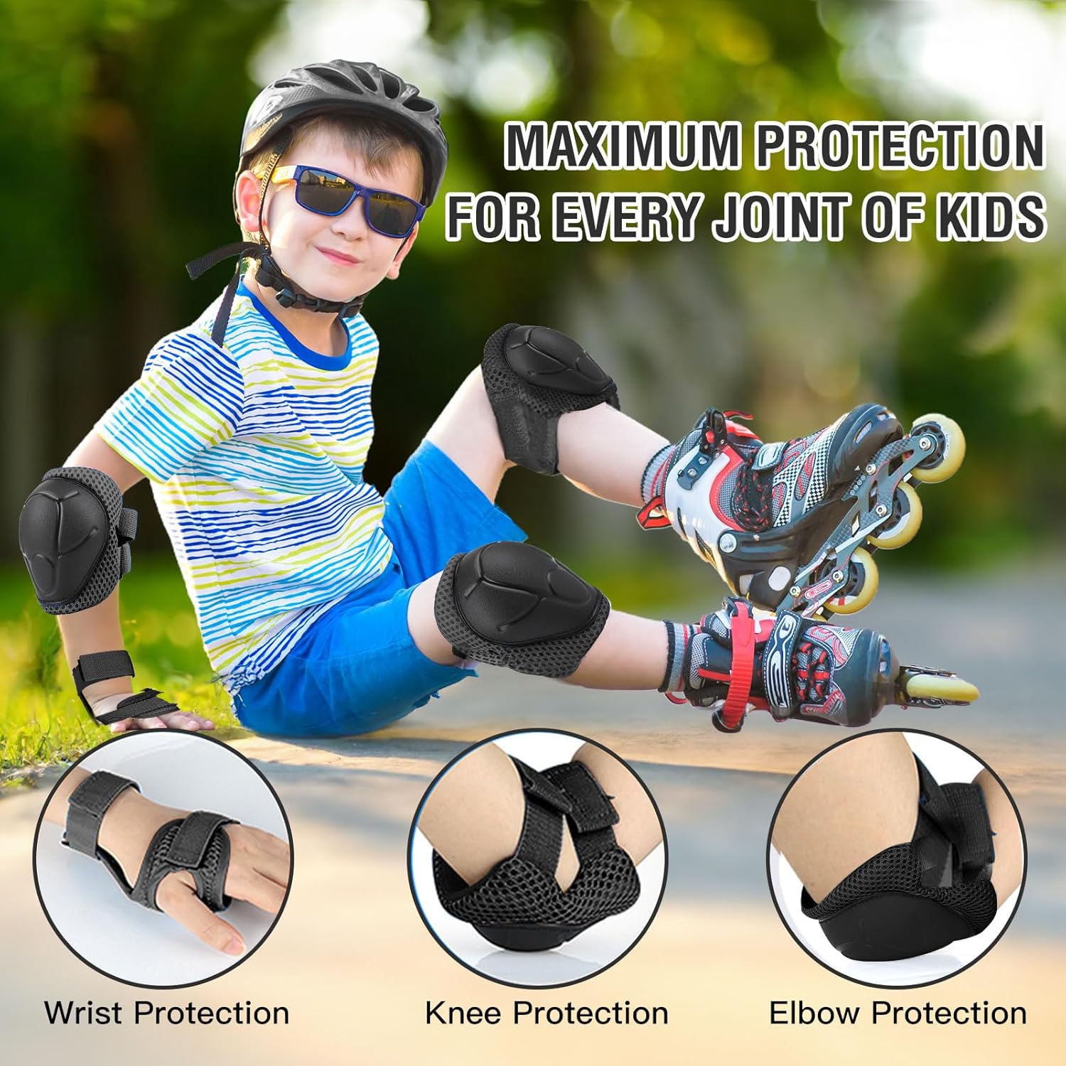 6PCS Kids Protective Gear Set  - Cycling Gear For Kids ulasan dan harga