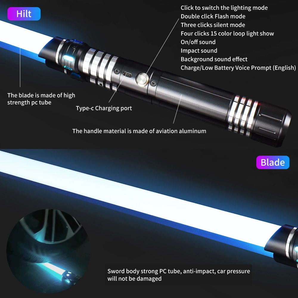 VV-15-Color LED Light Saber Al - Cycling Quads ulasan dan harga